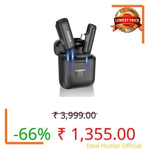 GRENARO Wireless Mic for YouTube, 3-Level Adjustable MicNoise Reduction Lapel Mic with Charging Case, Wireless Mic for Video Recording, YouTube, Facebook, Video Production (Single)