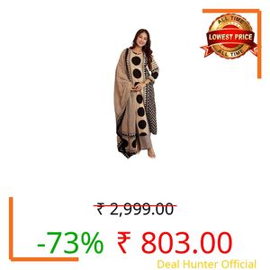 Klosia Women Printed Straight Kurta and Pant Set with Dupatta | Printed Kurta Set | Viscose Kurta Set | Women Kurta Sets | Summer Suit | (in, Alpha, 3XL, Standard, Black)