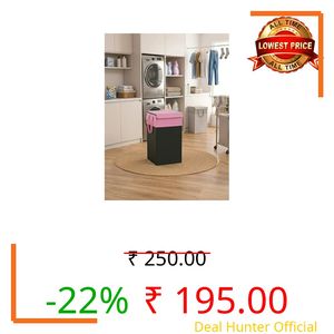 DESTINY ENT 75L Laundry Basket for Clothes Laundry Bag Cloth Basket Non Woven Laundry Bags for Clothes Freestanding Clothes Storage Organizer for Bedroom Basket for Clothes Cloth Bin (Black - Pink)