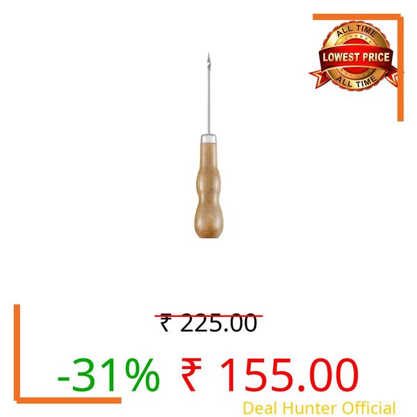 Prabhas Designs AWL Stitching Needle with Wooden Handle for Leather, Canvas, Upholstery, DIY and Repair Work (2)