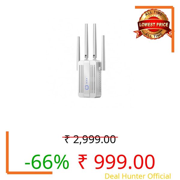 WiFi Range Extender 300Mbps High-Speed Booster | 2.4GHz Long-Range WiFi Repeater for Home & Office | Boosts Router Signal, Covers 10m, Supports 10 Devices | Easy Plug & Play Setup