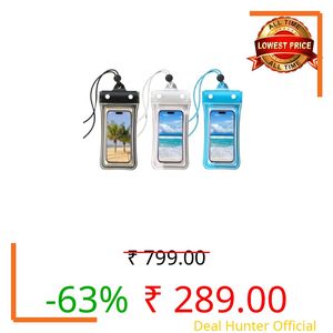 Like Star Universal Floating Waterproof Phone Case - Transparent Dry Bag with Air Cushion Protection for Swimming, Diving & Outdoor Sports (3, C-Black,Blue,White)