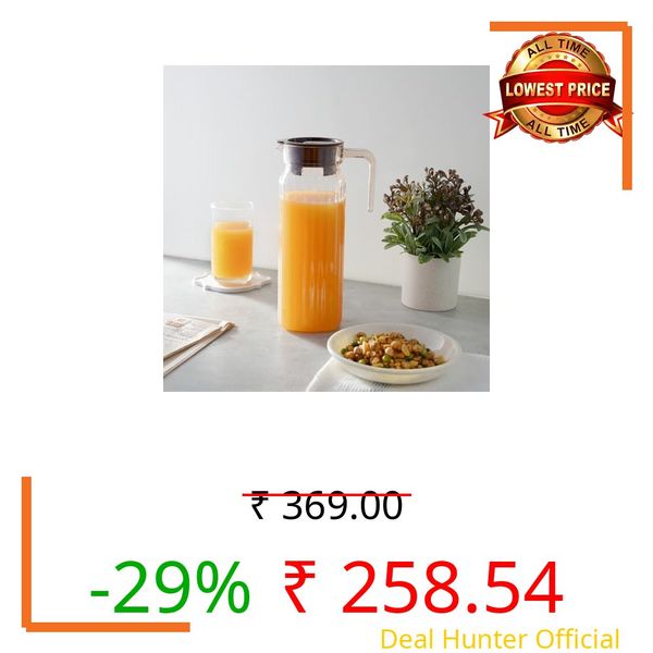 Nayasa Electra Jug 1200 ML | BPA Free Plastic Water Jug with Lid | Leak Proof | Easy Pour | Stylish Design | Brown
