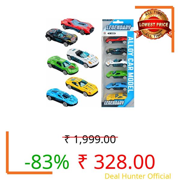 Galaxy Hi-Tech Sports Car Set of 6 Mini Metal Cars Set Push N Go 6 Pcs Vehicles, Racing Cars Play Set for Toddlers,Boys Die-Cast Car Set, Cake Decorations Topper Birthday Gift