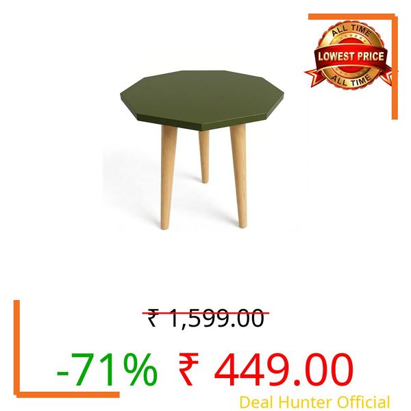 UHUD CRAFTS Multipurpose Wooden Foldable Side Table/End Table/Plant Stand/Stool for Living Room & Bedroom | Kids Play Furniture Table - Olive Green