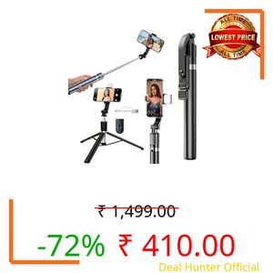 Inspirely X7R Selfie Stick Tripod with Light, 67-Inch Extendable Tripod Stand with Bluetooth Remote, 360° Rotation, Compatible with All Smartphones