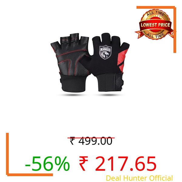 Nivia X Punjab Kings Talon Training Gloves – Leather Palm Grip, Breathable Airflow Back, Wrist Support for Gym, Weight Training & Workouts, X-Large