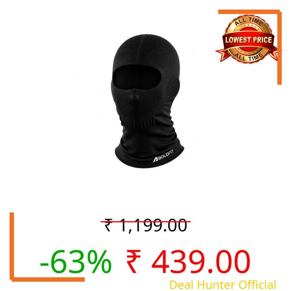 Boldfit Balaclava Face Mask for Men & Women, Full Head & Neck Cover with Breathable Honeycomb Mesh for Bike Riding, Cycling, Skiing & Outdoor Sports, UV Sun Dust Wind Protection Under Helmet Mask
