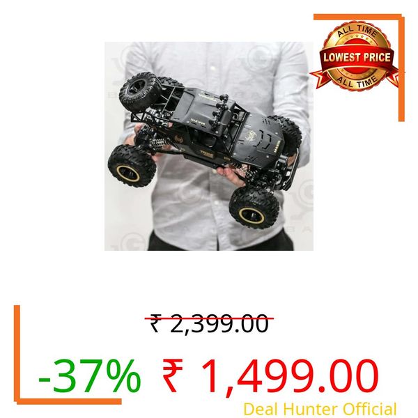 HAVEN HUB 4x4 Water Spray RC Car for Kids | Monster Off-Road Remote Control Truck | LED Lights, Smoke Mist Spray, Shock-Absorption Suspension | Rechargeable Toy for Boys (Black Blue red Gold)