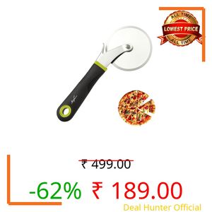 SIGNAMIO Pizza Cutter for Kitchen Durable Stainless Steel Wheel Brownie Cutter Tool with Sharp Blade and Comfortable Non Slip Handle for Effortless Slicing at Home