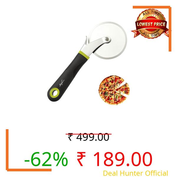 SIGNAMIO Pizza Cutter for Kitchen Durable Stainless Steel Wheel Brownie Cutter Tool with Sharp Blade and Comfortable Non Slip Handle for Effortless Slicing at Home