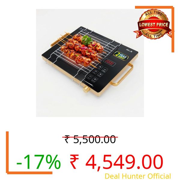 iBELL 2000W Infrared Cooktop Stove with Universal Cookware Compatibility, Touch Control Panel, Precise Temperature Settings & Elegant Golden Finish