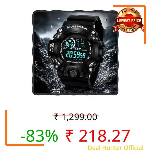 SELLORIA new Digital Red Trending New Fresh Arrival Elegant Looks Black Watch for Boys Unisex Sports Watches (Black)