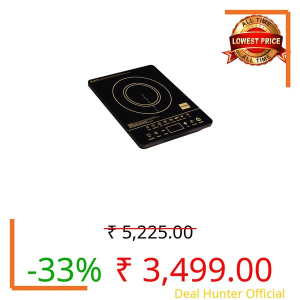 CELLO Blazing Prime Induction Cooktop Stove 2100 Watts Black | Crystal Glass Top Plate, Smart Touch Control, 7 Preset Menu, Smart Pause Function & Over Heat Protection, Easy to Clean | 1 Year Warranty