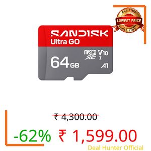 SANDISK 64GB Ultra Go microSD Card UHS-I, Up to 140MB/s, Full HD Video, Memory Card for Android Smartphones, Tablets, 10-Year Warranty