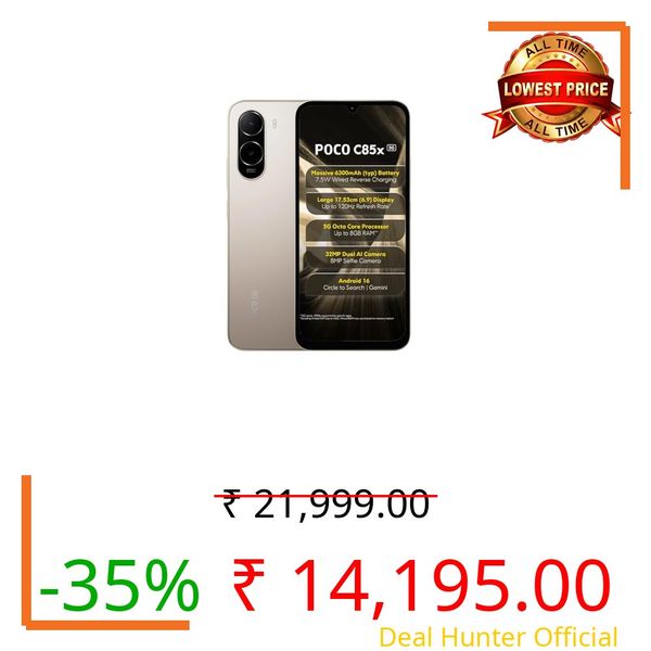 POCO C85x 5G Smartphone (Sunset Gold, 4GB RAM), (128GB Storage)