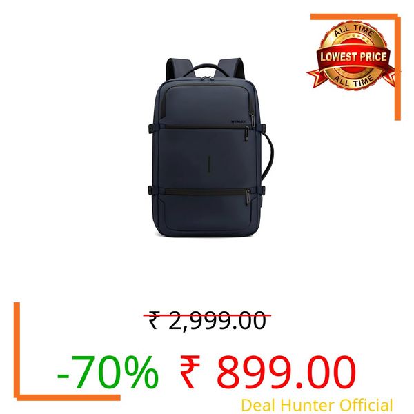 Wesley Luxur 2 Premium Overnighter 50 L Weekender Travel Laptop Backpack, Flight Cabin Approved Carry On with 16 inch Laptop Compartment, Anti Theft business/Travel/Office/College Bag for Men Women