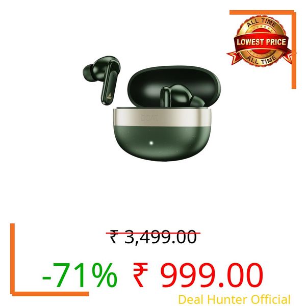 boAt 2026 Launch Airdopes Plus 224, Powerful Spatial Audio, 60H Playback, Quad Mics AI-ENx™, 13 mm Drivers, App Support, Multi Connect, Google Fast Pair, Bluetooth v6.0 TWS Earbuds (Forest Green)