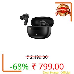 boAt 2026 Launch Airdopes Plus 222 with Immersive Spatial Audio, 60 Hrs Battery, 13mm Drivers, Hearables App Support, Multi Connect, Voice Assistant TWS Earbuds with mic (Carbon Black)