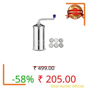 Xmart India Stainless Steel Sev Sancha Machine with 6 Jali | Kitchen Press for Murukku, Chakli, Gathiya, Bhujiya & Namkeen Maker | Noodle Maker | Heavy Duty Sev Maker | Easy Grip Handle