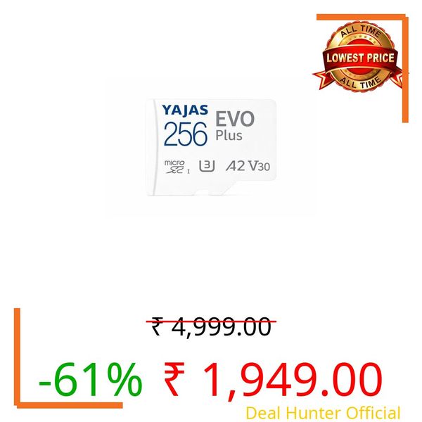 yajas 256GB microSDXC Memory Card, 140 Mbps/s High Speed with High Performance of Data Transfer I Memory Card for Smartphone, Camera, Tablet & Drone | Full HD Video Recording