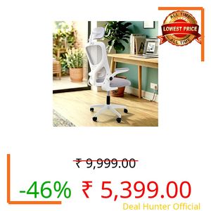 Casa Copenhagen Grey White | High Back Imported Mesh Fabric Boss Office Chair | Y Design Ergonomic Back Support | 2D Aero Design Adjustable Armrests | Synchro Tilt Lock Mechanism