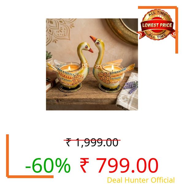 SETHI AESTHETIC Aluminium Pair of Swans with Gift Box for Good Luck | Feng Shui Love Gifts Candle Holder for Home Decor Living Room | Showpiece Anniversary Wedding Gifts for Couple (Golden)