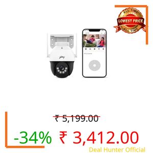 Godrej 3MP Smart 4G Mini PT CCTV Camera | EVE Pro 4G Mini PT | Night Vision | 360° View | AI Human Tracking | Motion Detection | Outdoor Camera | 2-Way Talk | 256GB SD Card Support | Alexa Support