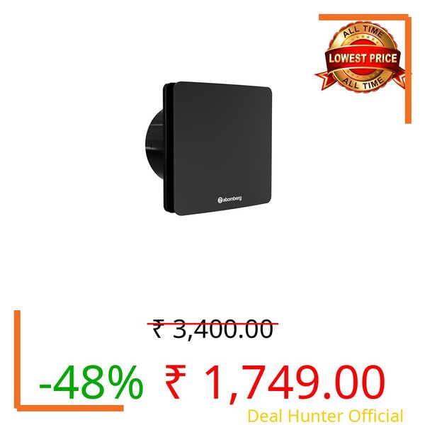 atomberg Studio Exhaust Fan 150mm (6 Inches) | BLDC Motor | 6.8W| Low Noise | 2000 RPM| Ideal for Bathroom,Kitchen | Easy to Clean | Installation-Round Cut (153mm) | 2 Years Warranty | (Matte Black)