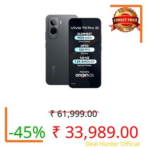 vivo T5 Pro 5G (Cosmic Black, 8GB RAM, 256GB Storage) | 50MP Camera | 6.83" FHD+ AMOLED Display | Snapdragon 7s Gen 4 | 9020mAh Battery