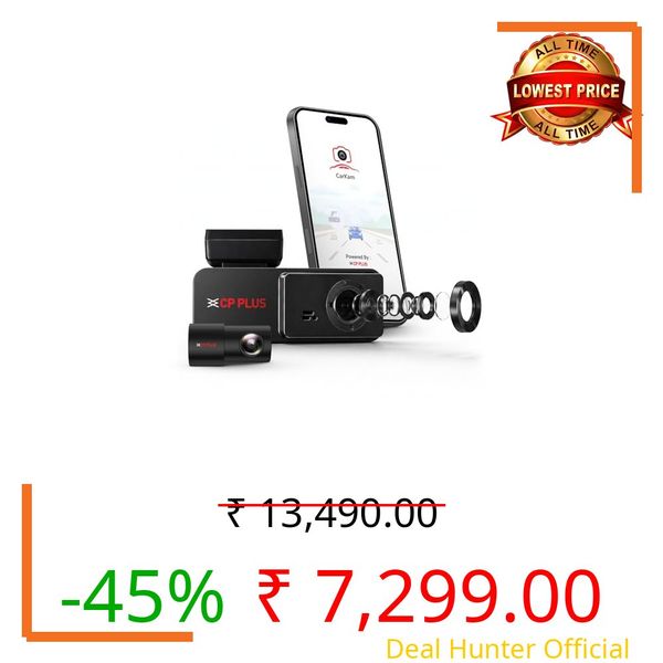 CP PLUS Dash Cam for Car CP-F28B | Dual Channel Dashcam | Full HD 2MP Front & Rear | Built-in GPS | 1.9" Display | WDR Night Vision | Wide View Angle | WiFi (AP Mode) | G-Sensor | Supports 1TB SD Card
