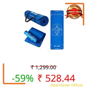 De Jure Fitness Yoga Mat for Women and Men, 8mm Extra Thick Non-Slip NBR Exercise Mat for Yoga, Pilates, Gym & Floor Workouts - with Carry Strap - Sagittarius