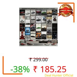 Y. GOYAL & CO. Vintage Super Cars Posters Set of 45 (4x6 Inch) | 300 GSM Matte Paper Car Wall Art Collage Kit | Aesthetic Room Decor Posters with Glue Dots for Bedroom, Gaming Room (Design-1)