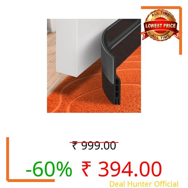 Silicone Door Bottom Seal 39 Inch Gap Filler Strip, Draft Stopper, AC Air Blocker, Door Sealing Strip, Dust Stopper, Insect & Cockroach Guard, Waterproof Door Sealer (Black, 39 Inch Pack 2)