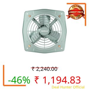 Havells Ventil Air DSP 230mm Exhaust Fan | Strong Air Suction, Rust Proof Body |Suitable for Bathroom, Kitchen, and Office| Warranty: 2 Years | (Pack of 1, Pista Green)