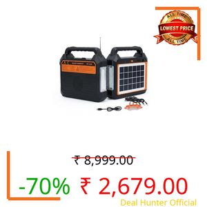 Drumstone 𝟏𝟓 𝐘𝐞𝐚𝐫𝐬 𝐖𝐚𝐫𝐫𝐚𝐧𝐭𝐲 Portable Handle Solar Generator Rechargeable Power Station Emergency Backup Battery with LED Light USB Output for Home Travel Outdoor Camping Use