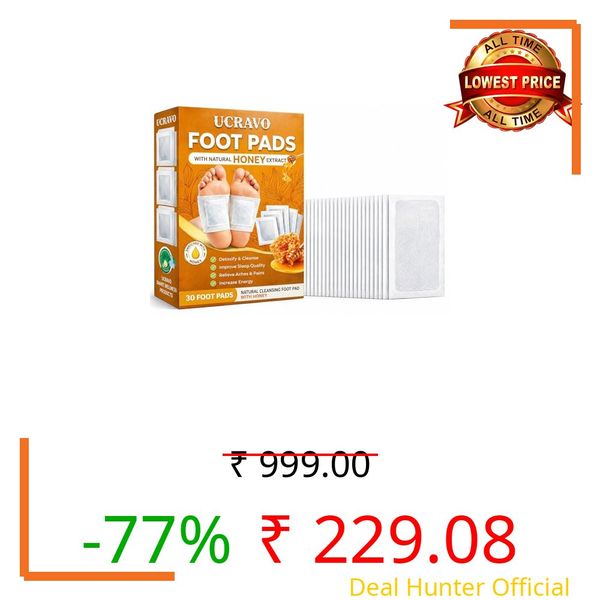 UCRAVO Premium Honey Foot Pads - 30 Pack Cleansing Patches for Home Spa Treatment - Relaxing Aroma, Skin Softening & Stress Removal - Smart Wellness Beauty Foot Care Gift Set