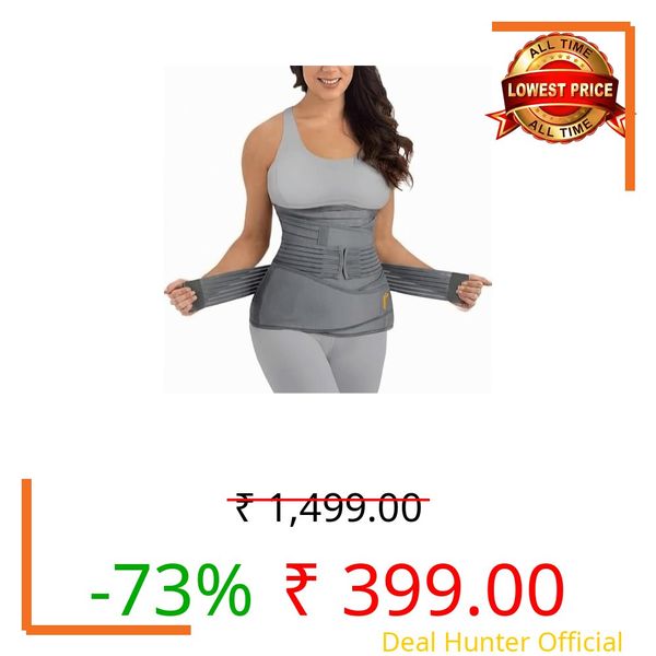 ROMANZO 3-in-1 Post Pregnancy Abdominal Belt for Women – C-Section Abdomen Belt & Belly Wrap for After Delivery Recovery – Adjustable Postpartum Belt, Maternity Belt for Waist, Pelvis & Tummy Support (Free Size) (GREY)