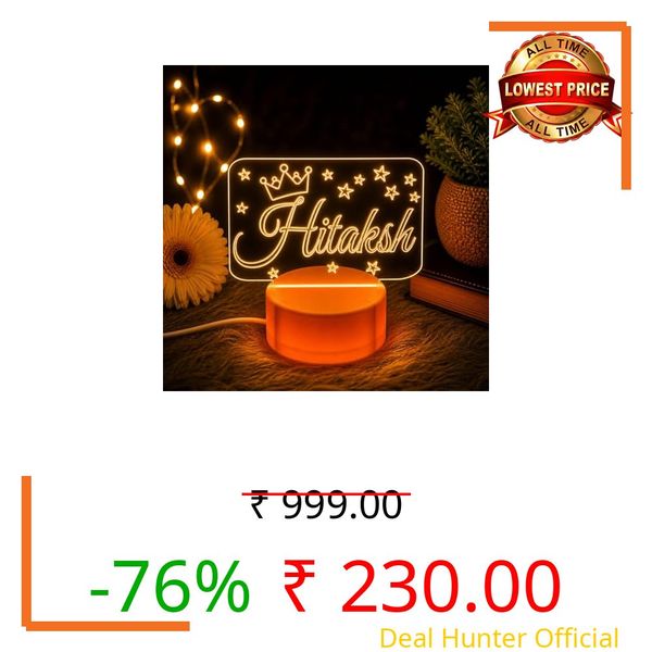 Customized Name LED Night Lamp with Crown & Stars Design, Personalized Acrylic 3D Illusion Lamp for Kids Room Decor, Warm White USB Bedside Light, Birthday Gift for Boys & Girls