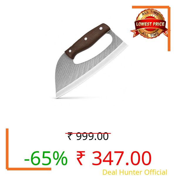 Machado 3Cr13 Stainless Steel Kitchen Cleaver Knife with Ergonomic Handle | Damascus Pattern Blade, Razor Sharp Edge, Lightweight Meat & Vegetable Chopper for Home Kitchen