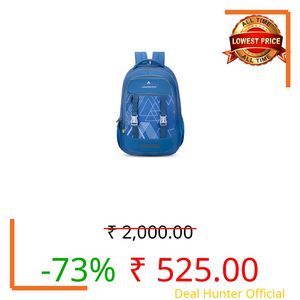 Aristocrat Aura Casual Backpack 30L | 3 Compartments with Quick-Access Front Pocket | Padded Shoulder Straps & Side Bottle Holders | Office & Travel Backpack for Men & Women (Blue)