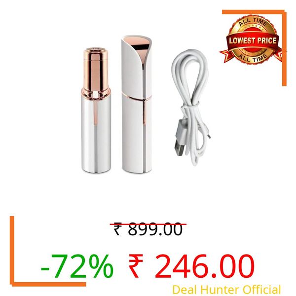 Eslora Facial Hair Remover for Women, USB Rechargeable Electric Face Shaver for Upper Lip, Chin, Cheeks & Eyebrows, Painless Portable Mini Hair Remover with LED Light (White)