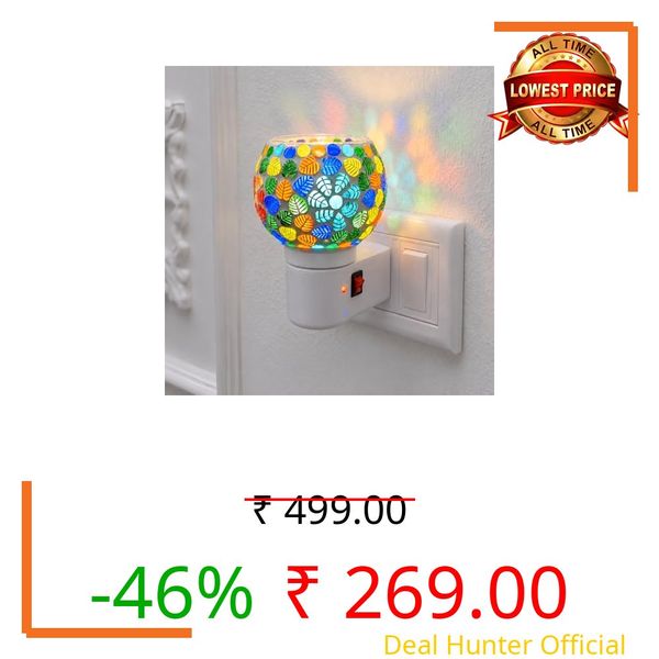 Electric Kapoor Dani with Night Lamp & Camphor Diffuser – Premium Ceramic Dhoop Burner for Pooja, Home & Office. Versatile Electric Aroma Burner for Aromatherapy & Repellent. (Flower)