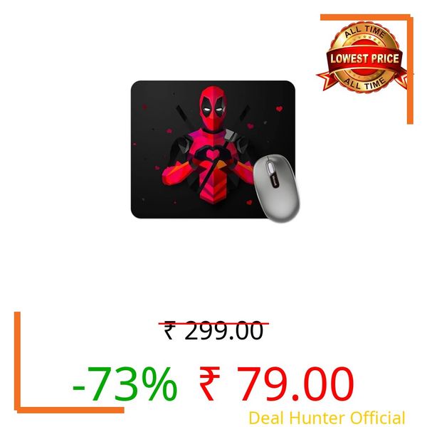 RASUCRAFT Mouse Pad, Large Printed Premium Textured Waterproof Anti Skid Rubber Base for Desktop Laptop Gaming Professional 240X200X3mm [20% Larger] (Deadpool Heart)