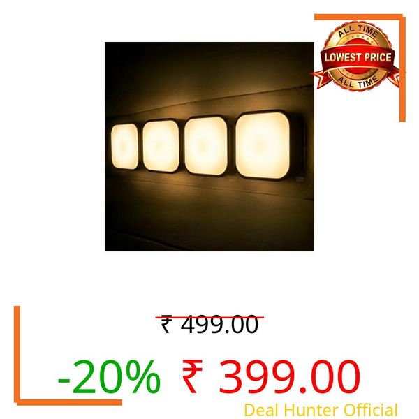 HOARD MiniAura Plug-in LED Night Light | 0.5W Soft Ambient Glow | Energy-Efficient Compact Night Lamp for Bedroom, Hallway, Bathroom & Kids Room | Minimalist Cube Design | Warm White (4, Warm White)