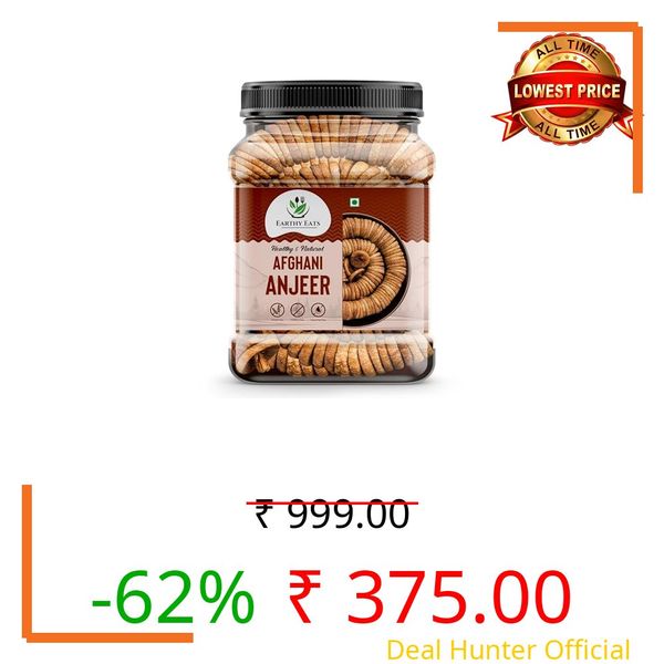 Earthy Eats Premium Afghani Anjeer 1kg | Soft Juicy Dried Figs Dry Fruit | No Added Sugar, Rich Source Of Fiber | Low in Fat Healthy Snack Jar Pack Of 1 | Perfect for Gifting