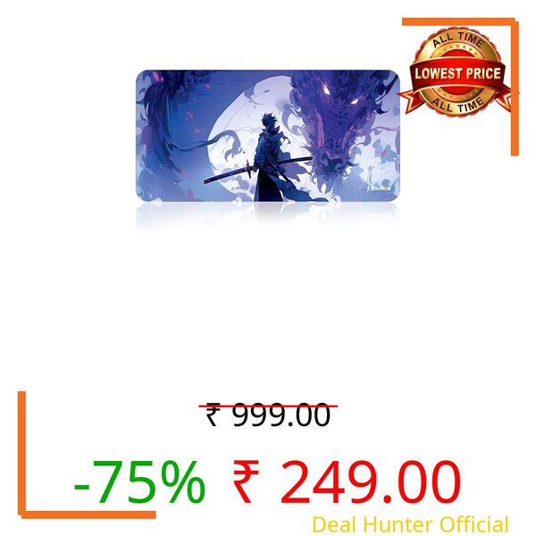 Sounce Anime Series DragonWarrior Anime Mouse pad with Anti-fray Stitching, Waterproof Surface & Non-Slip Rubber Base Stitched Edges Gaming Mouse Mat for Laptop | Office & Home Use (60cmx34cm)