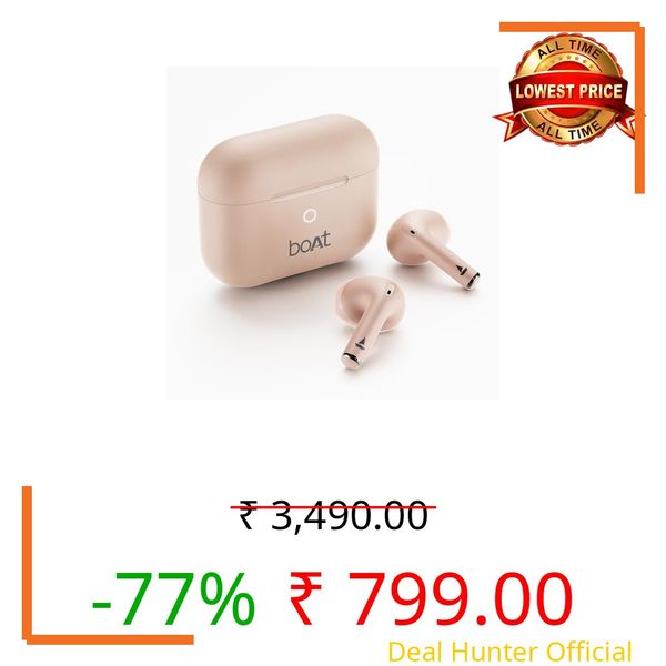 Boat Airdopes Joy v2 w/Up to 35H Battery, Pocketable Design, ASAP™ Charge, 13mm Drivers, Easy Touch Controls, ENx™ Tech, Beast™ Mode, IWP™ & App Support TWS Bluetooth Earbuds with mic (Dusty Rose)