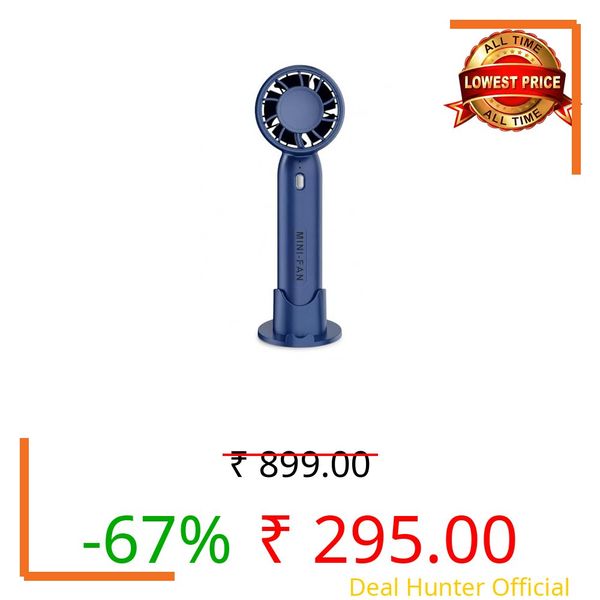 vivinin Mini Fan Portable Fan Rechargeable Mini Handheld Fan USB Rechargeable Fan Portable Pocket Fan Folding Fan Tools multicolour Rechargeable Battery USB Desk and Crafts (Blue)