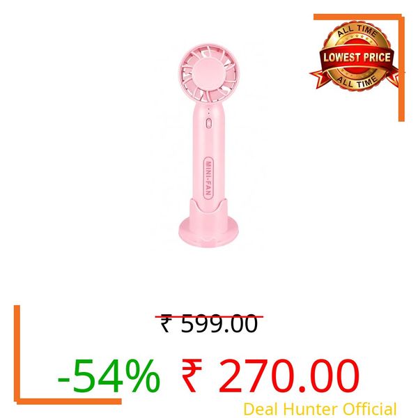 vivinin Mini Fan Portable Fan Rechargeable Mini Handheld Fan USB Rechargeable Fan Portable Pocket Fan Folding Fan Tools multicolour Rechargeable Battery USB Desk and Crafts (Pink)
